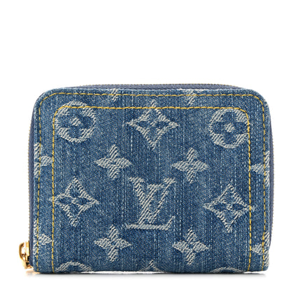 Louis Vuitton Denim Monogram Zippy Coin Purse Blue 1 of 6