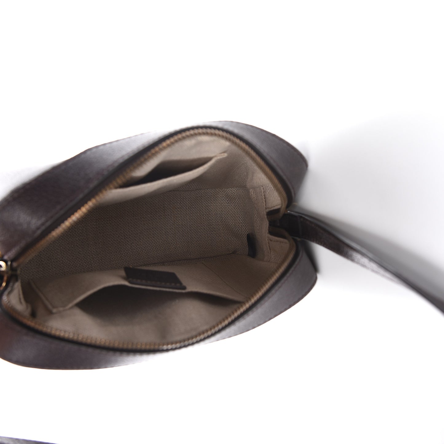 Textured Calfskin Web Small Webby Bee Shoulder Bag Brown Coffee