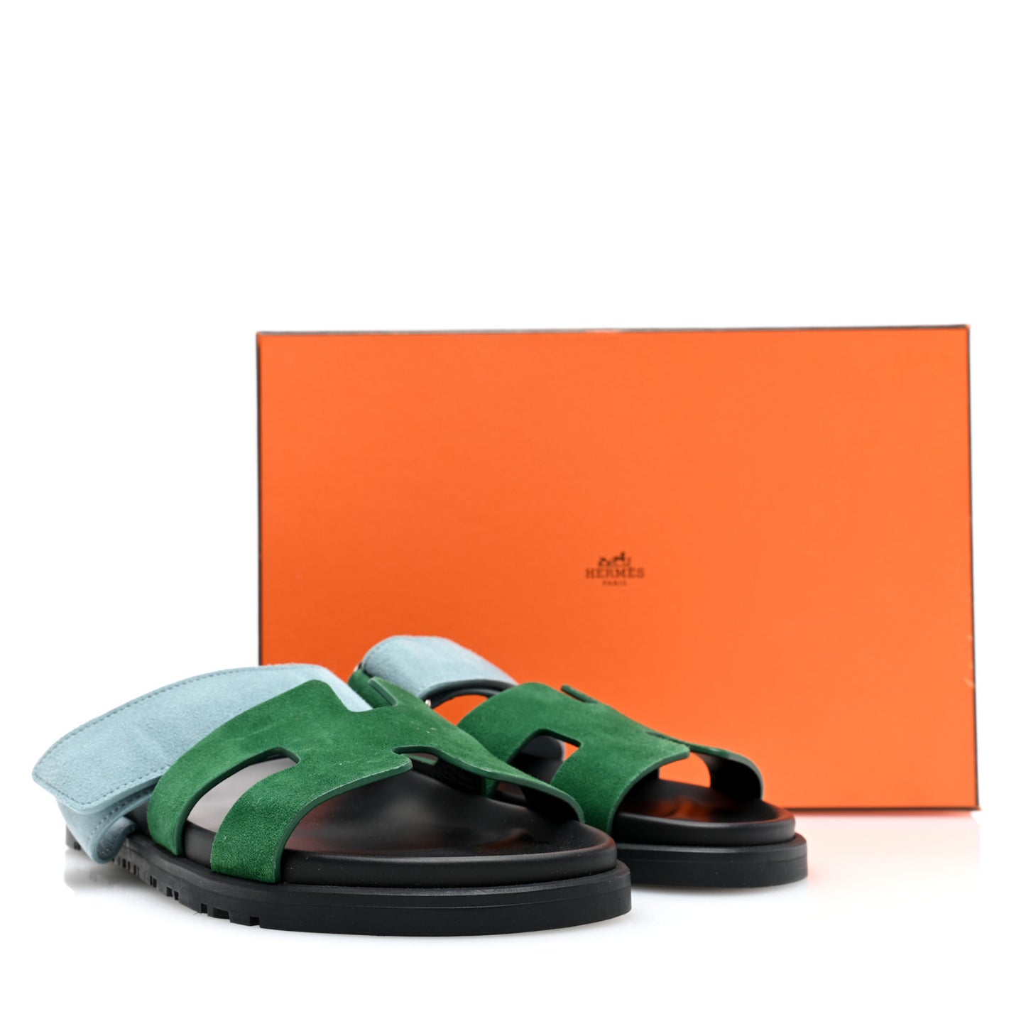 Suede Goatskin Womens Chypre Sandals 37.5 Vert Cactus Vert d'Eau
