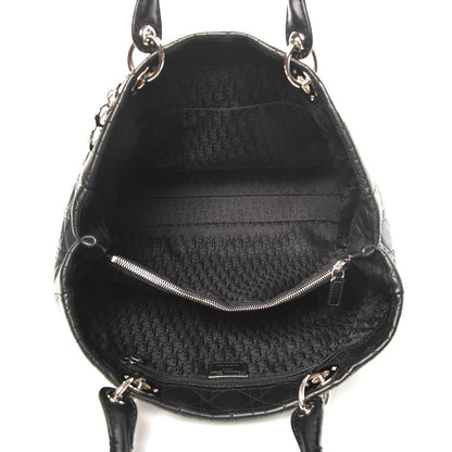 Christian Dior Lambskin Cannage Large Soft Lady Dior Shopping Tote Black 5 of 17