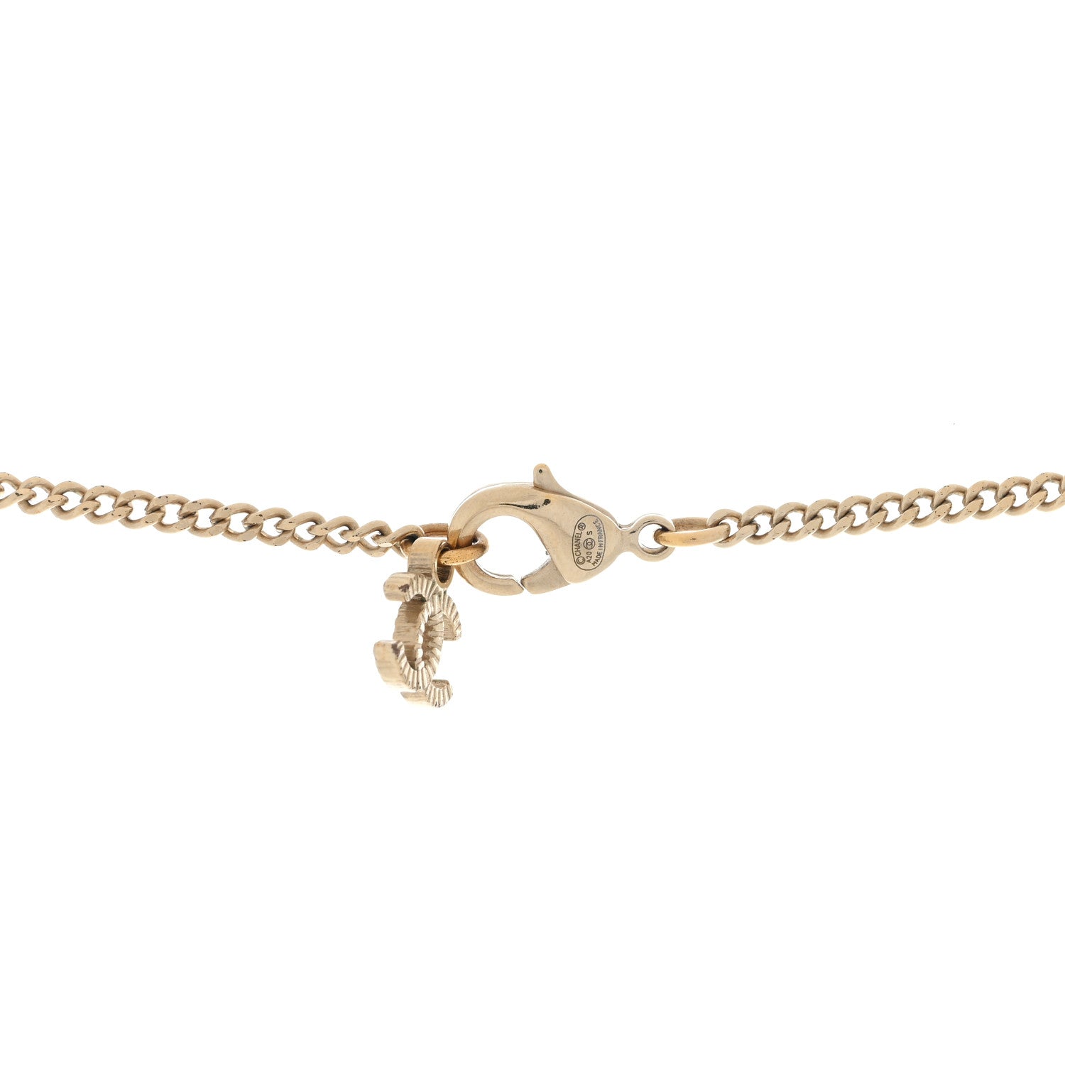 Chanel Enamel Metal Chain French New Wave CC Necklace Black Gold 3 of 3