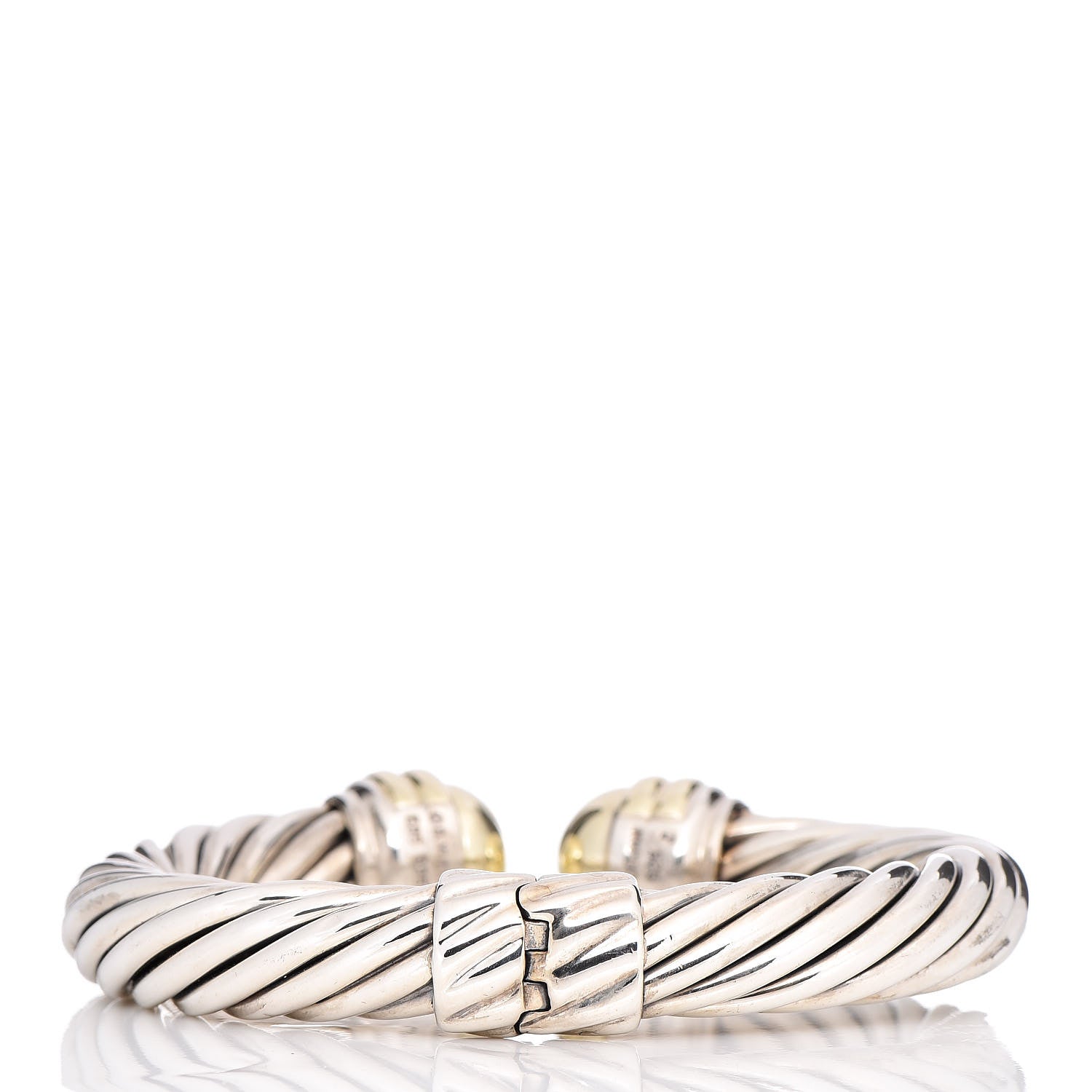 David Yurman Sterling Silver 14K Yellow Gold 10mm Cable Classics Bracelet 3 of 5