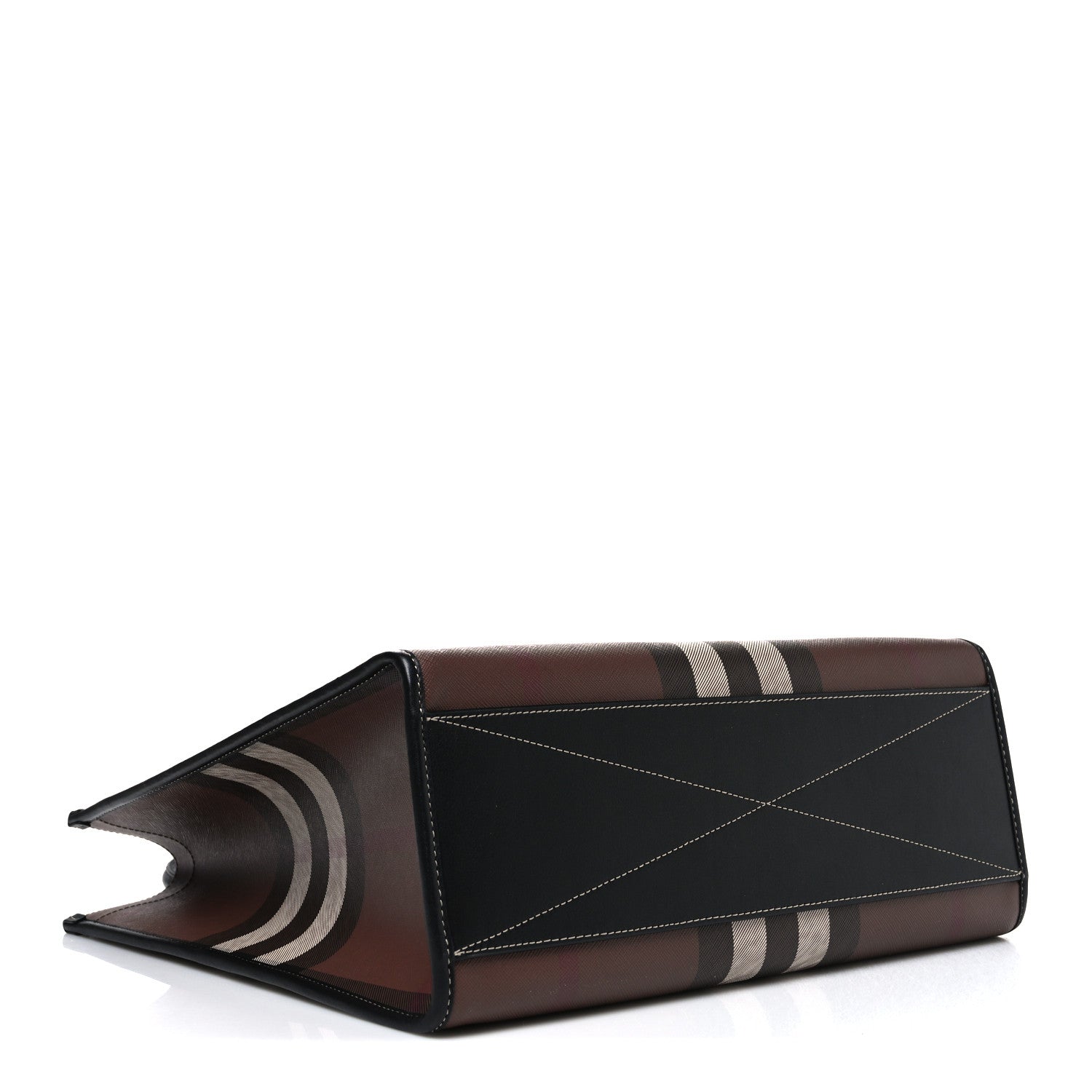 Burberry E-Canvas Denny Check Tote Brown 4 of 9