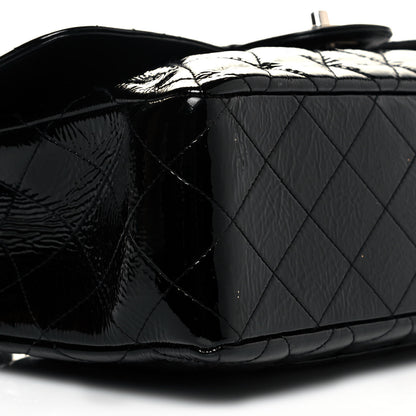 Chanel Distressed Patent Quilted Jumbo Single Flap Black 6 of 8