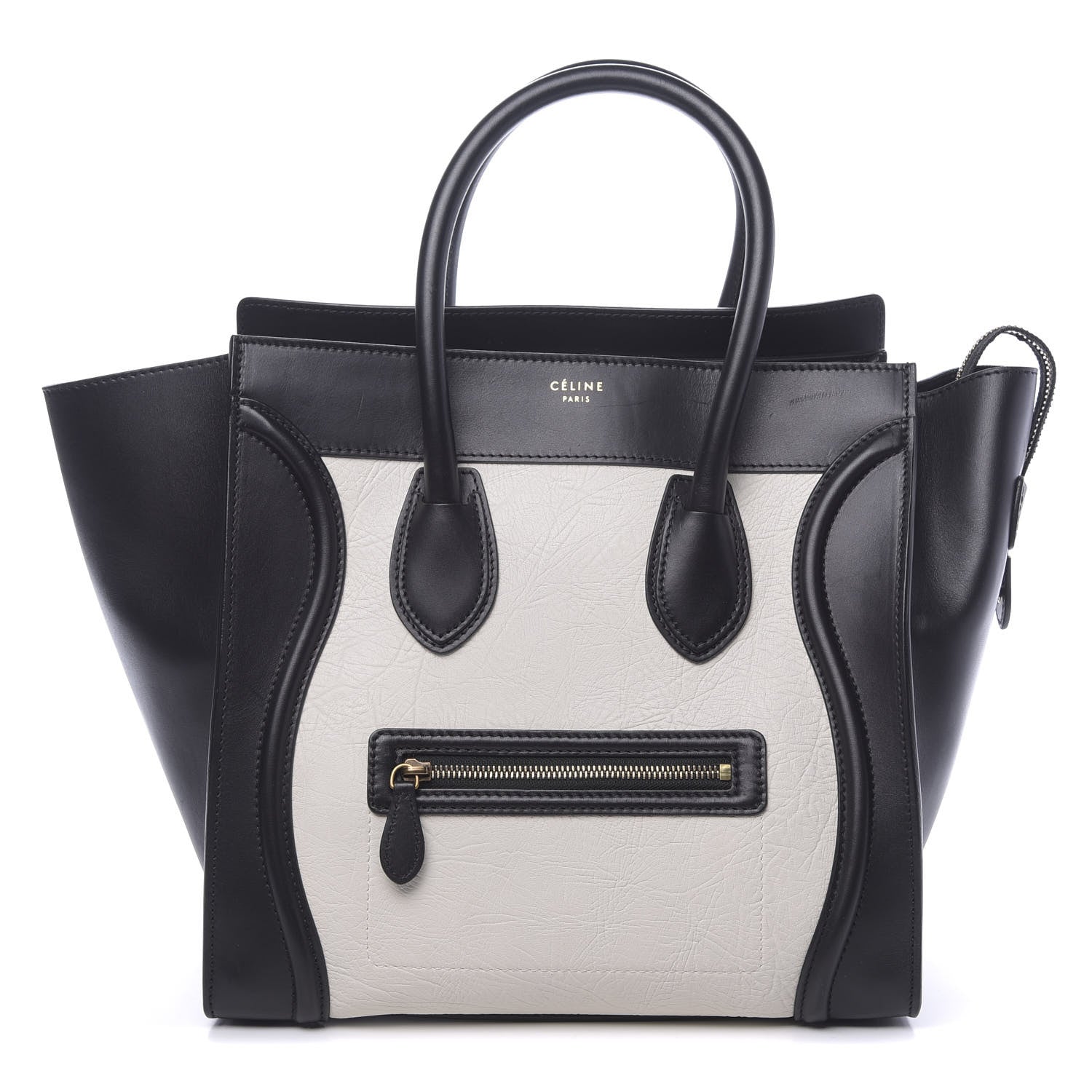 Celine Elephant Calfskin Bicolor Mini Luggage Black White 1 of 11