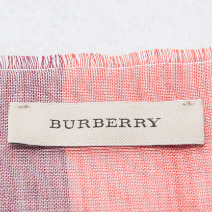 Burberry Cotton Silk Wool Half Mega Check Scarf Honey 3 of 8