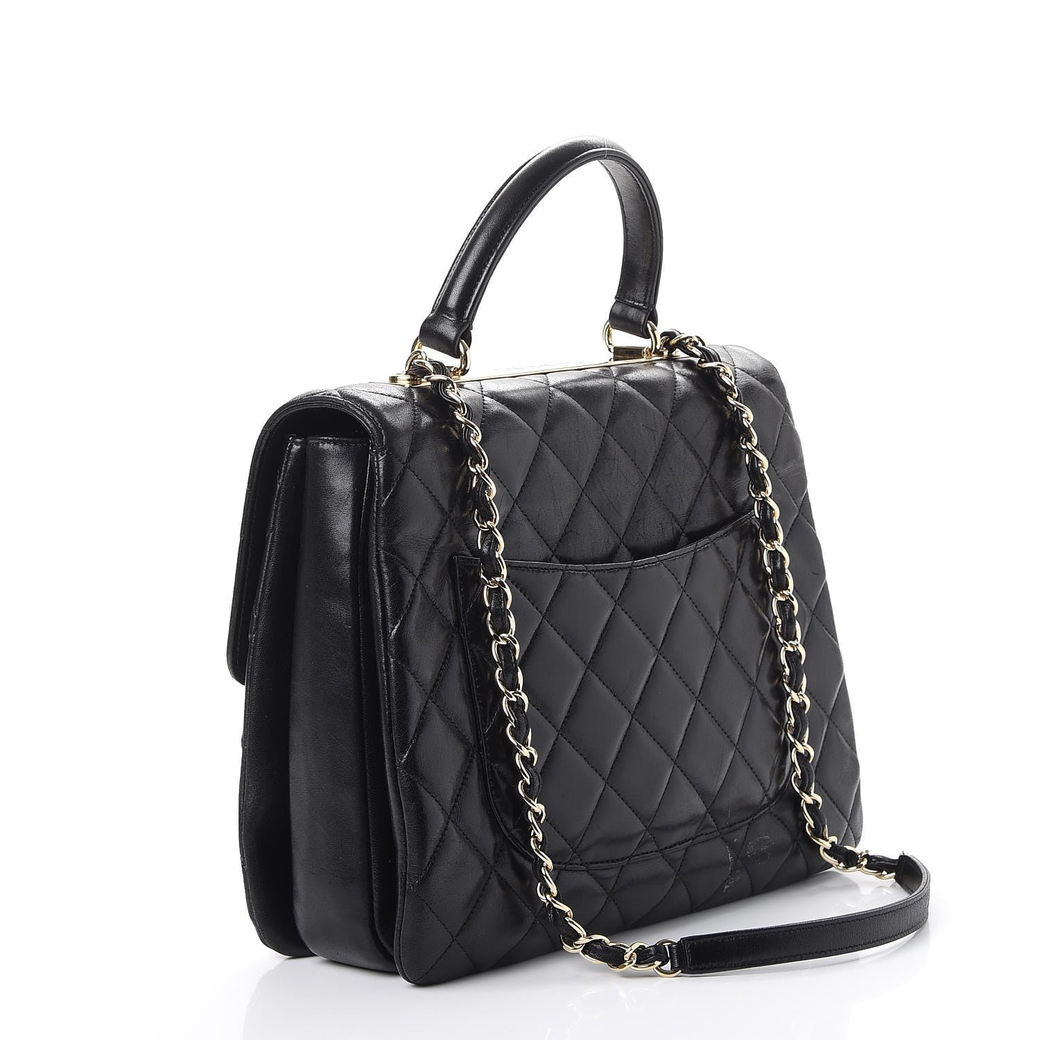 Chanel Lambskin Quilted Large Trendy CC Dual Handle Flap Bag Black 4 of 16