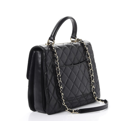 Chanel Lambskin Quilted Large Trendy CC Dual Handle Flap Bag Black 4 of 16