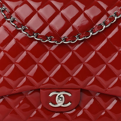 Chanel Patent Quilted Maxi Double Flap Red 8 of 14
