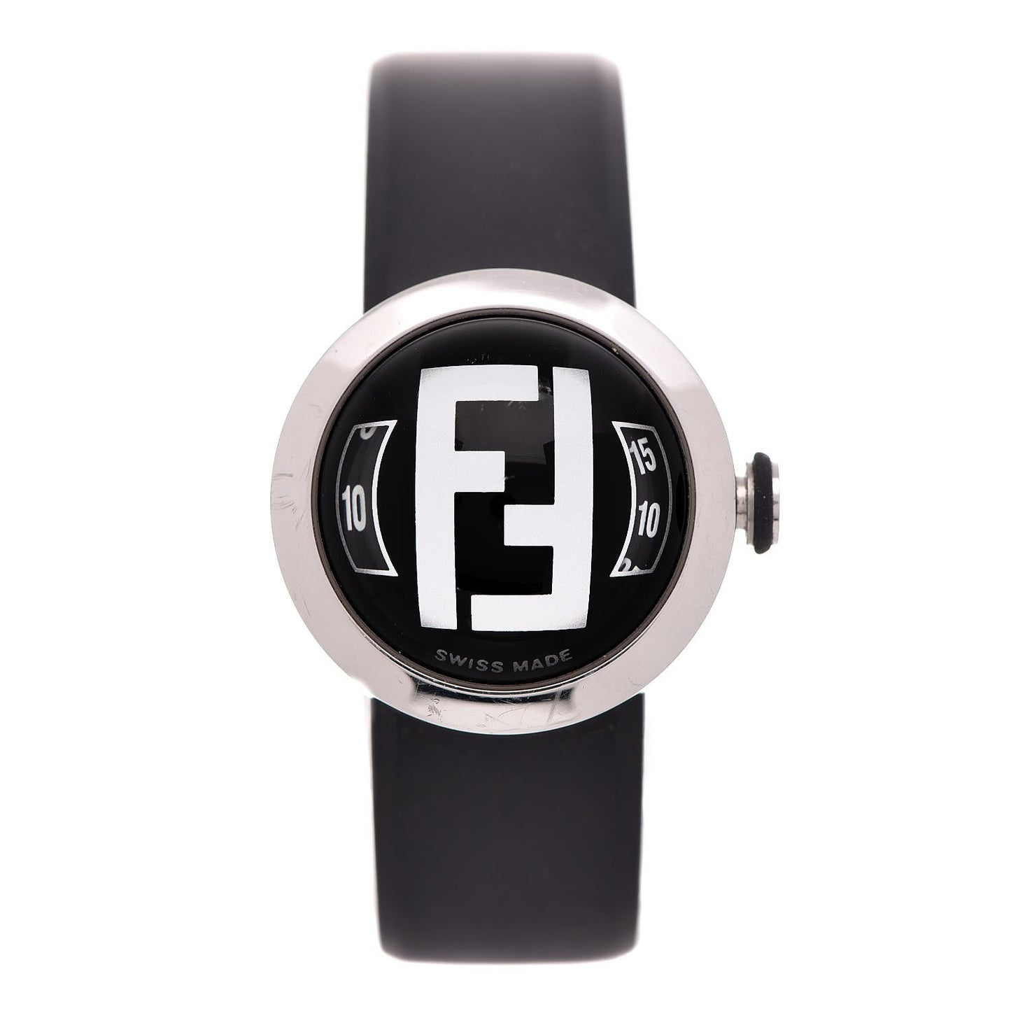 Stainless Steel Rubber 27mm Bussola Bubble Quartz Watch Black
