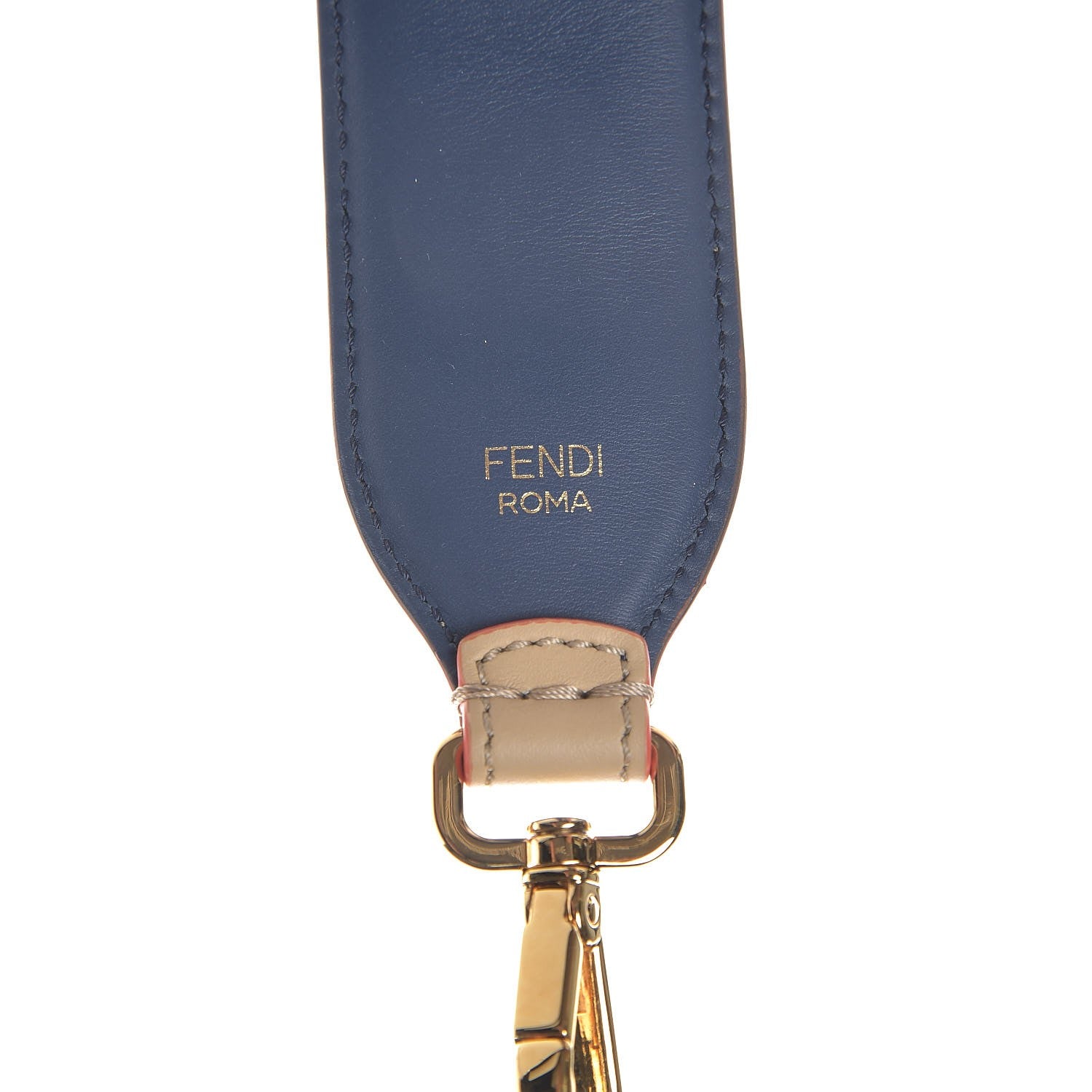 Fendi Vitello Century Plexiglass Bi-Color Studded Strap You Amido Blue Scuro 4 of 5