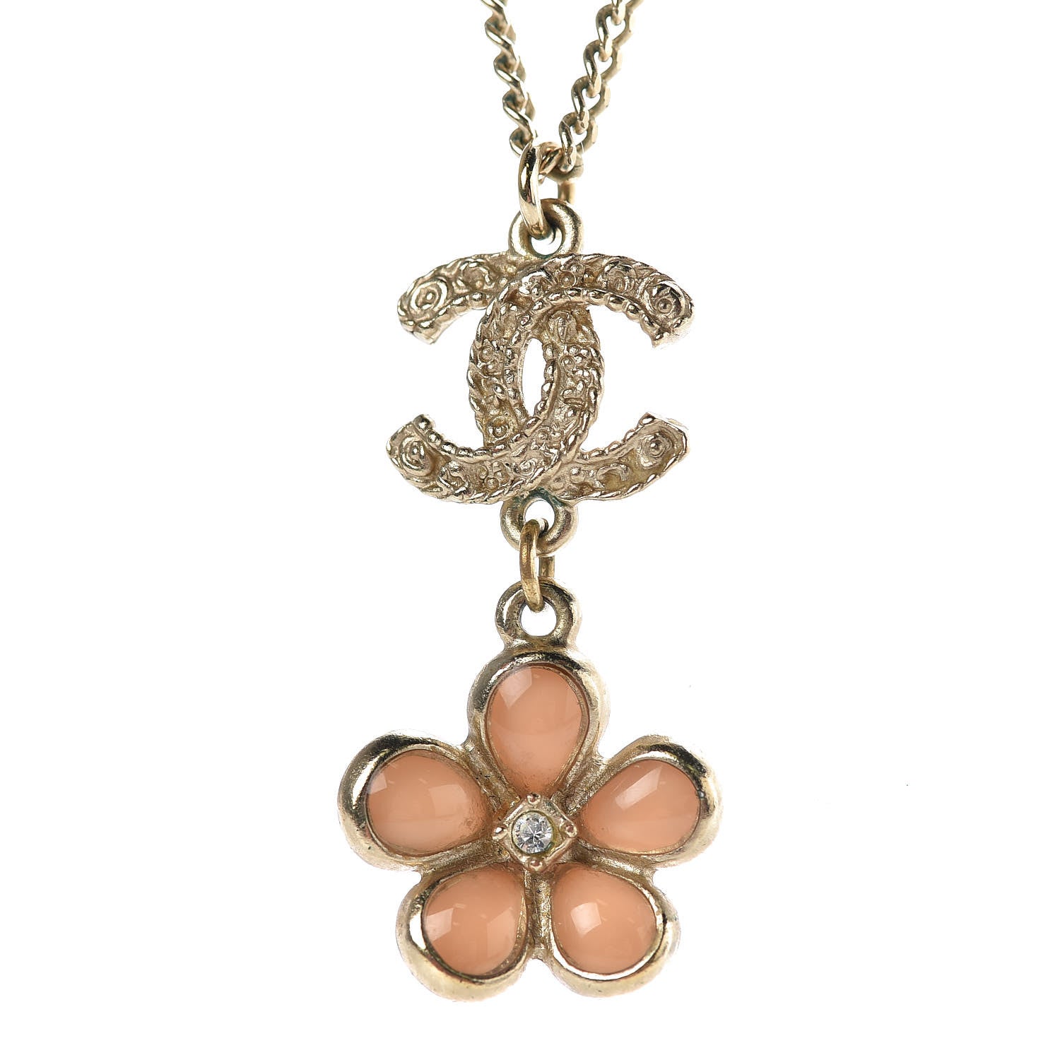 Chanel Enamel CC Camellia Pendant Necklace 4 of 5