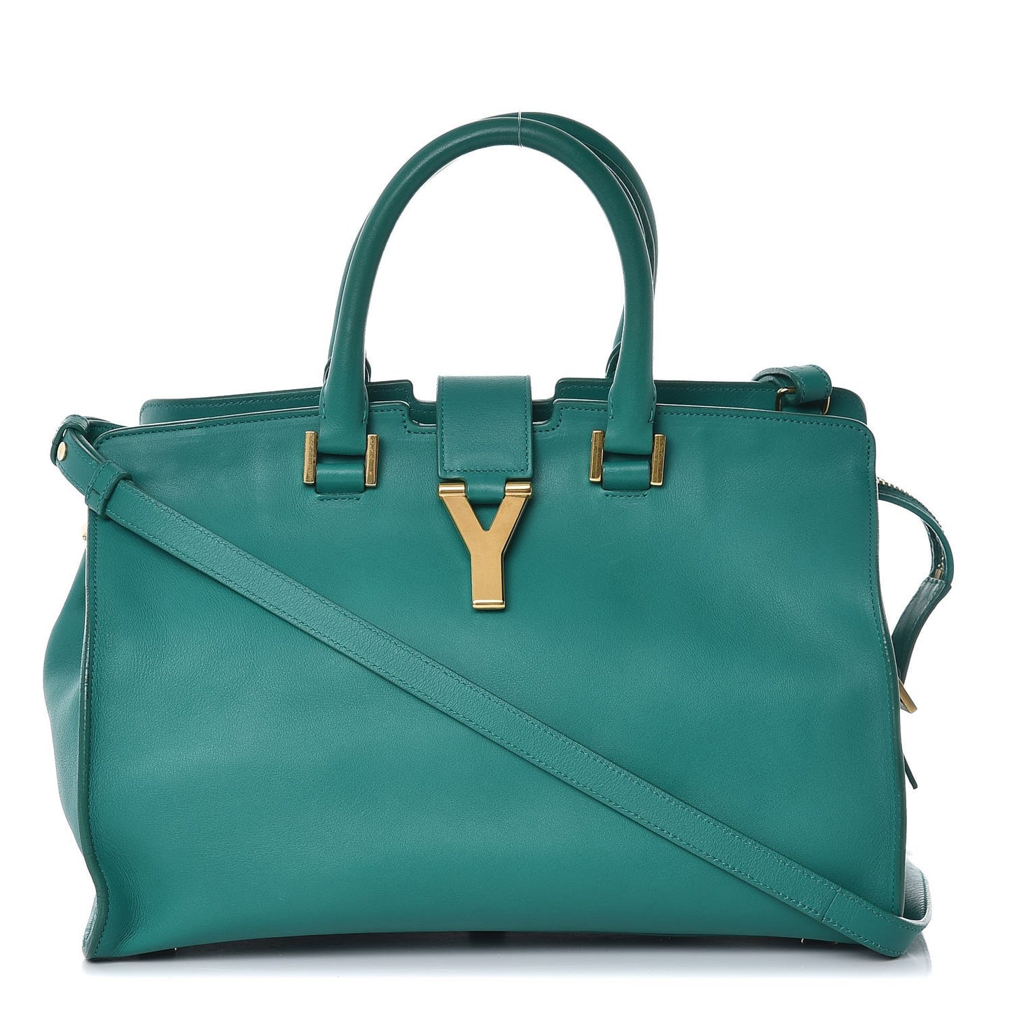 Calfskin Small Classic Y Cabas Green