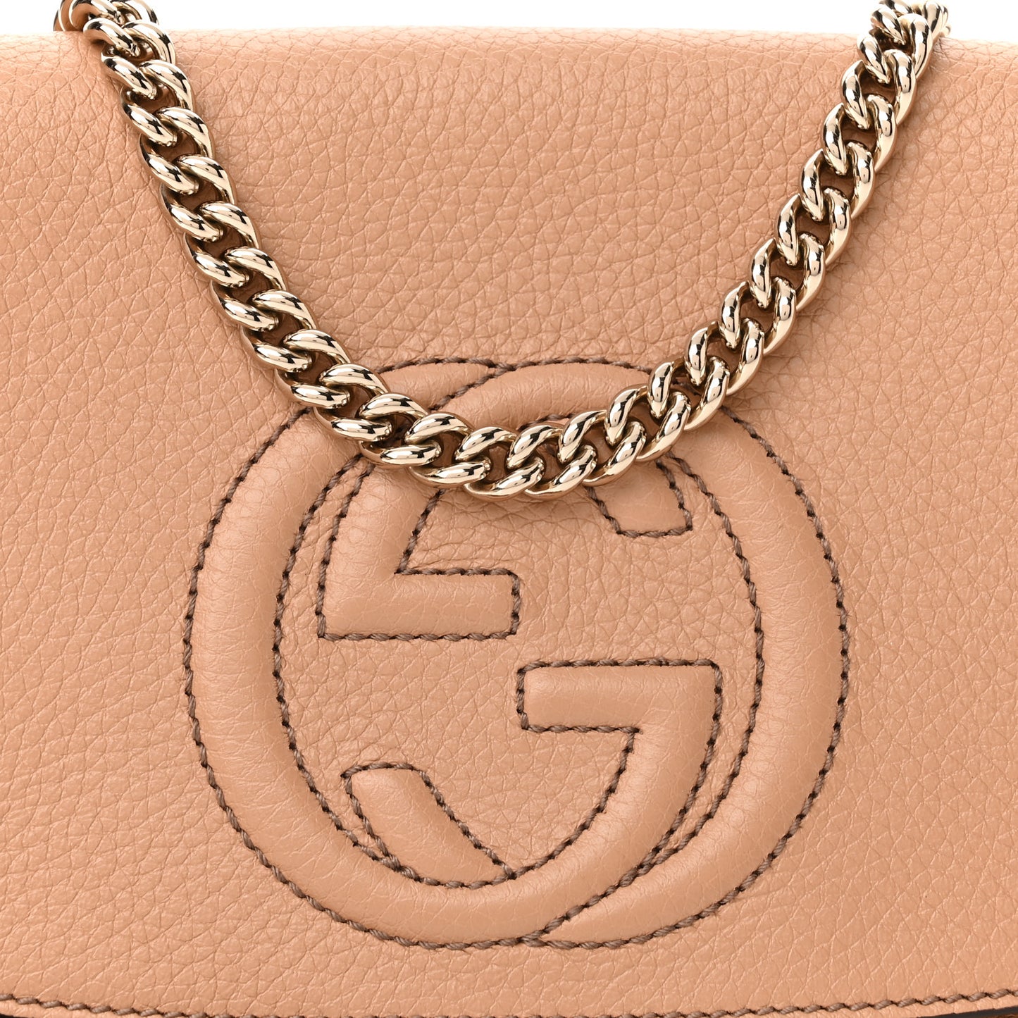 Pebbled Calfskin Medium Soho Flap Crossbody Camelia