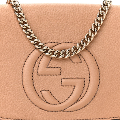 Gucci Pebbled Calfskin Medium Soho Flap Crossbody Camelia 8 of 10