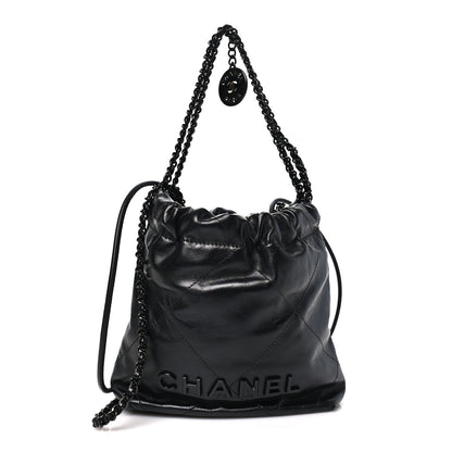 Chanel Shiny Calfskin Quilted Mini Chanel 22 So Black 1 of 10