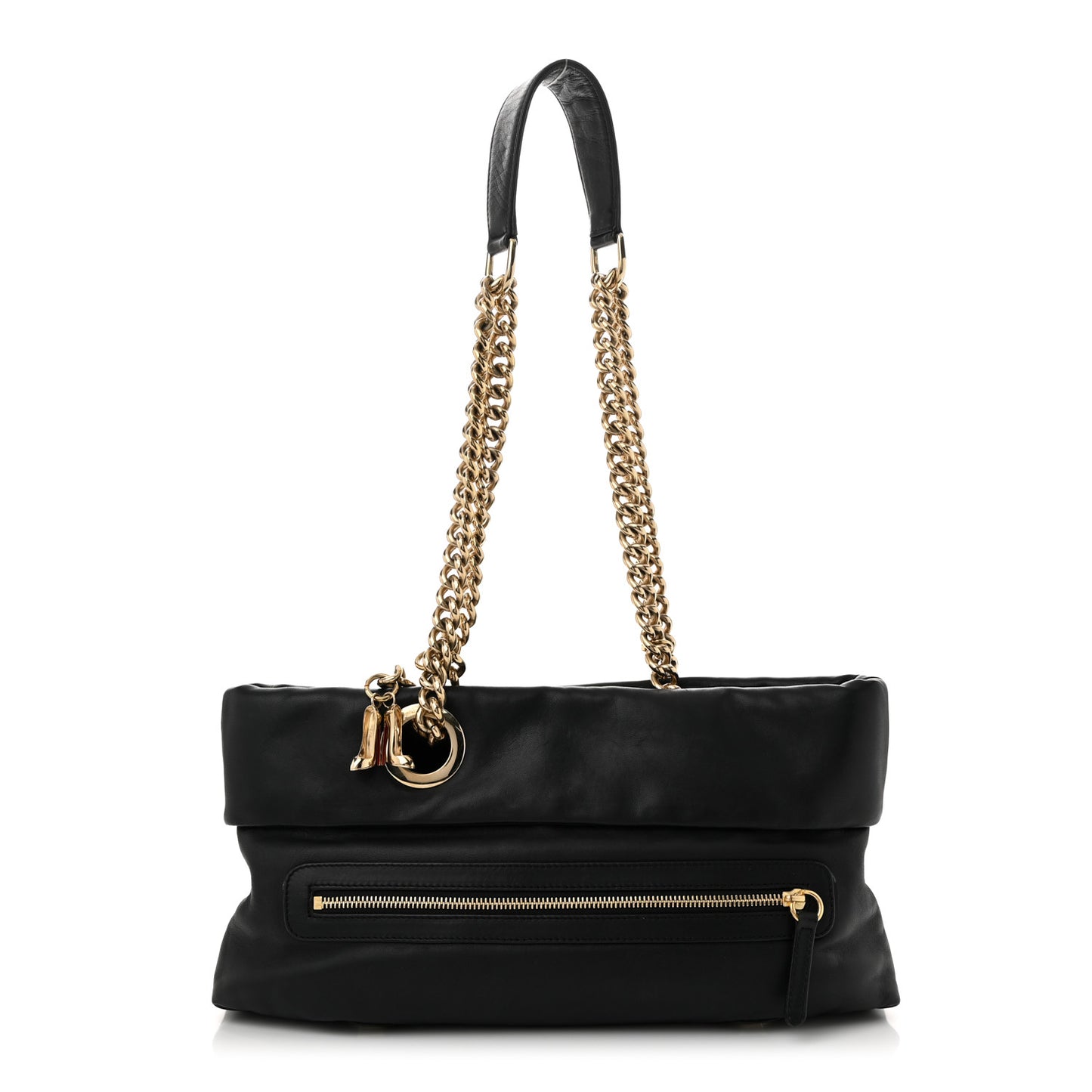Calfskin Chain Shoulder Bag Black
