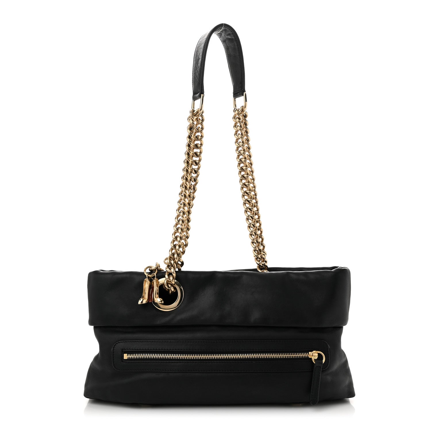 Christian Louboutin Calfskin Chain Shoulder Bag Black 1 of 9