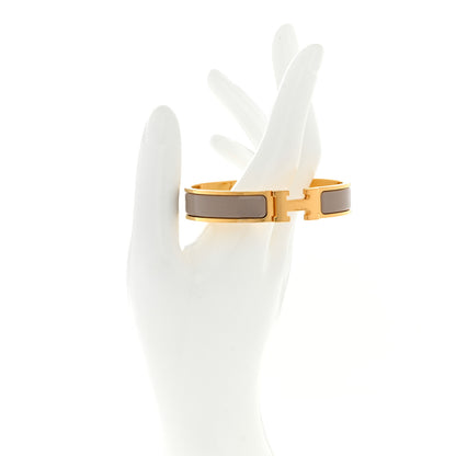 Hermes Enamel Narrow Clic Clac H Bracelet GM Marron Glace 2 of 7