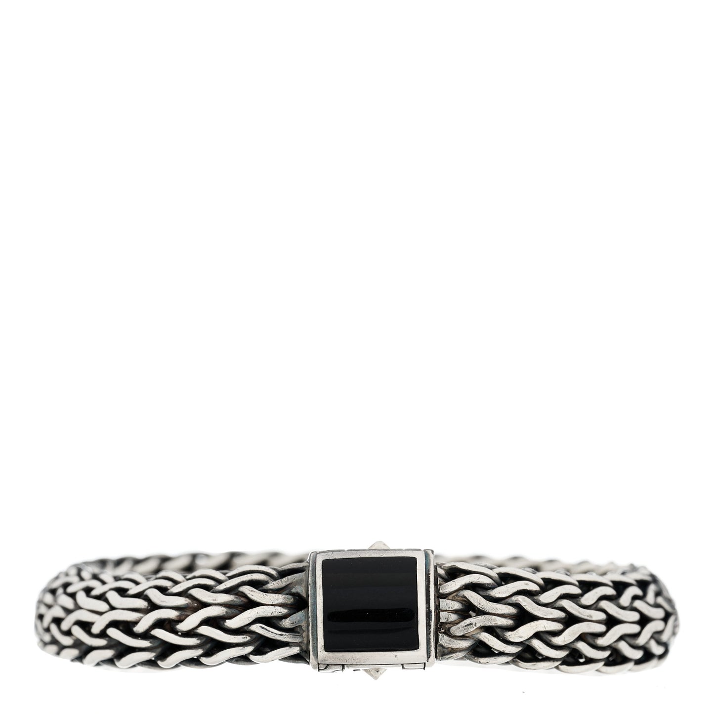 Sterling Silver Black Onyx 10.5mm Classic Chain Bracelet