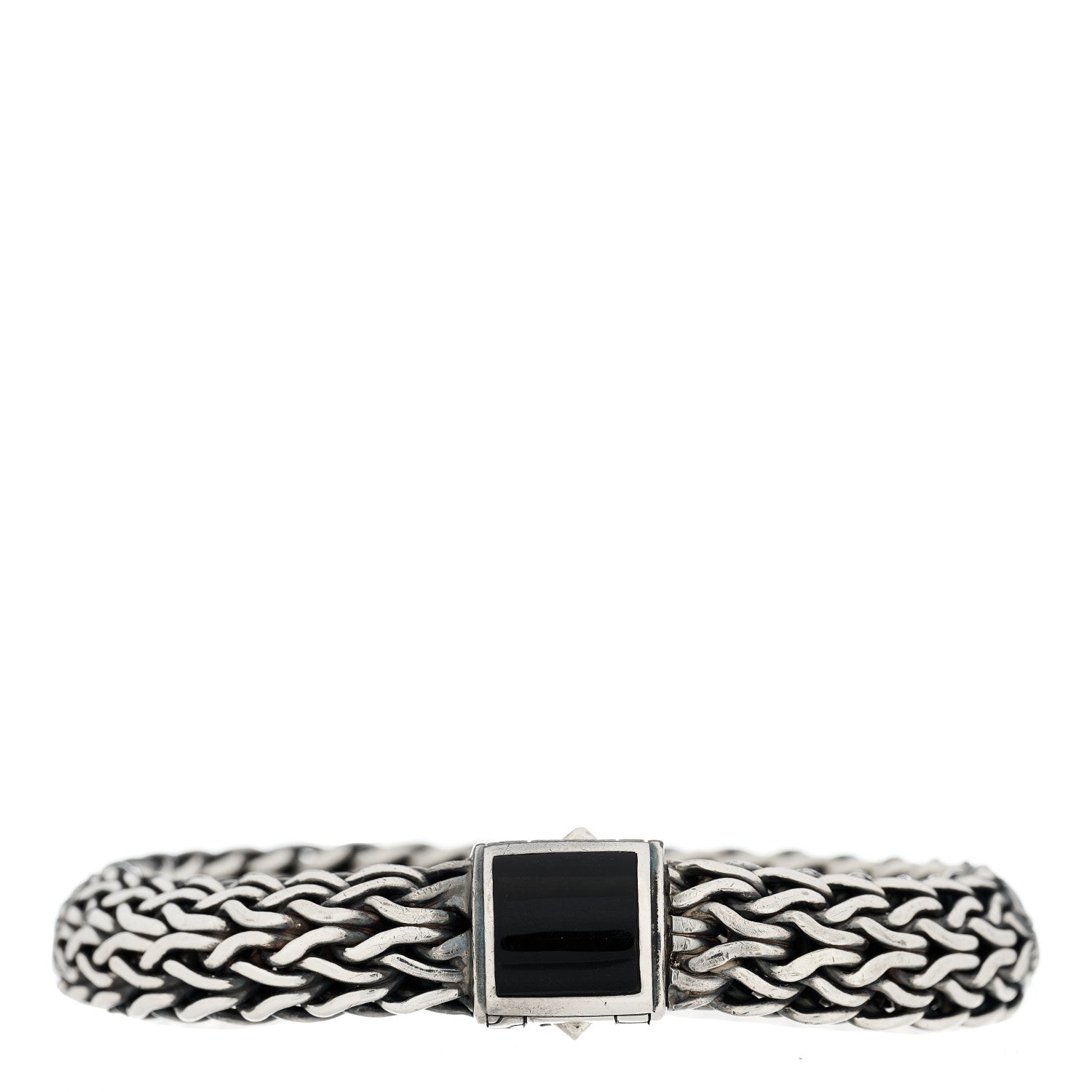 John Hardy Sterling Silver Black Onyx 10.5mm Classic Chain Bracelet 1 of 3