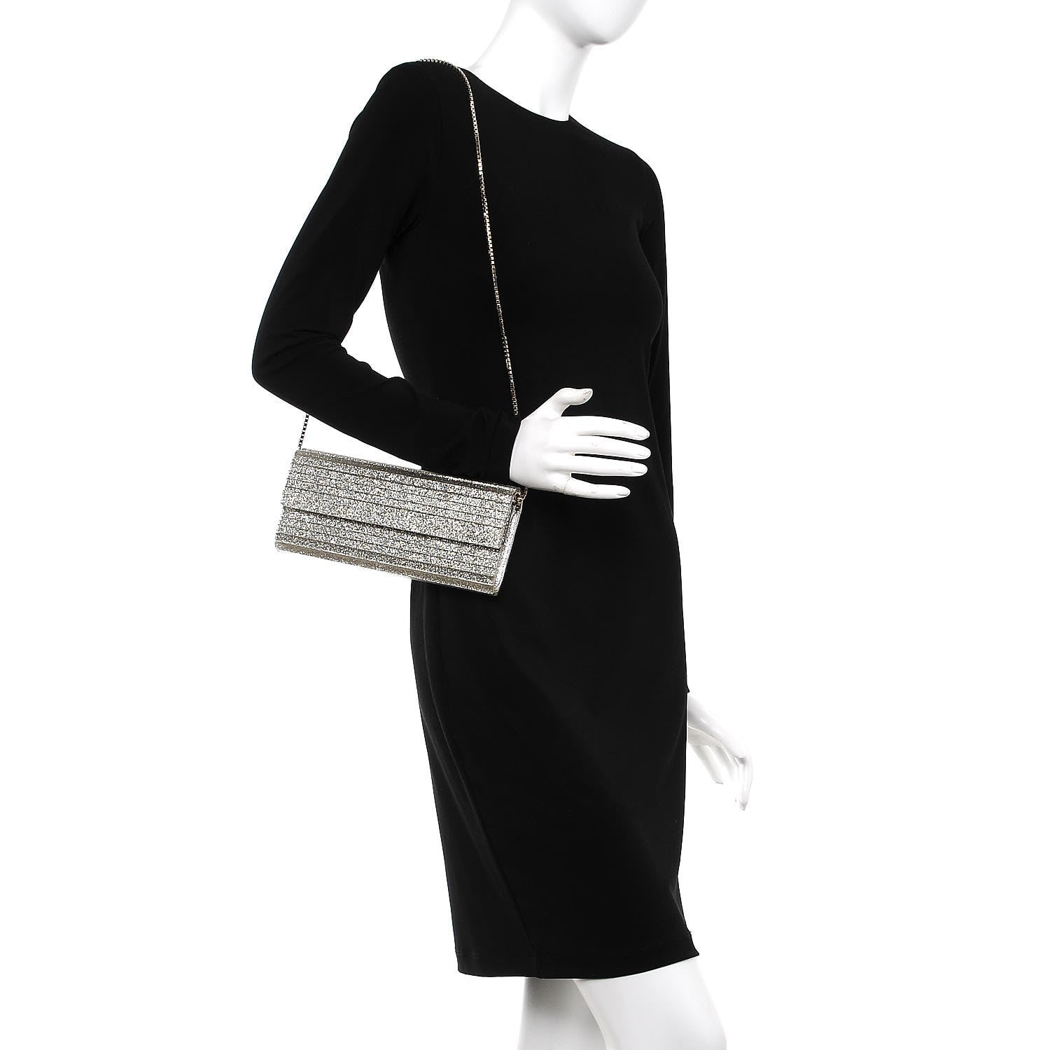 Jimmy Choo Acrylic Glitter Sweetie Clutch Champagne 2 of 11