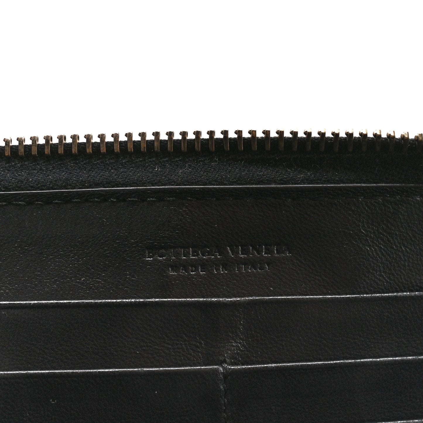 Nappa Intrecciato Zip Around Wallet Black