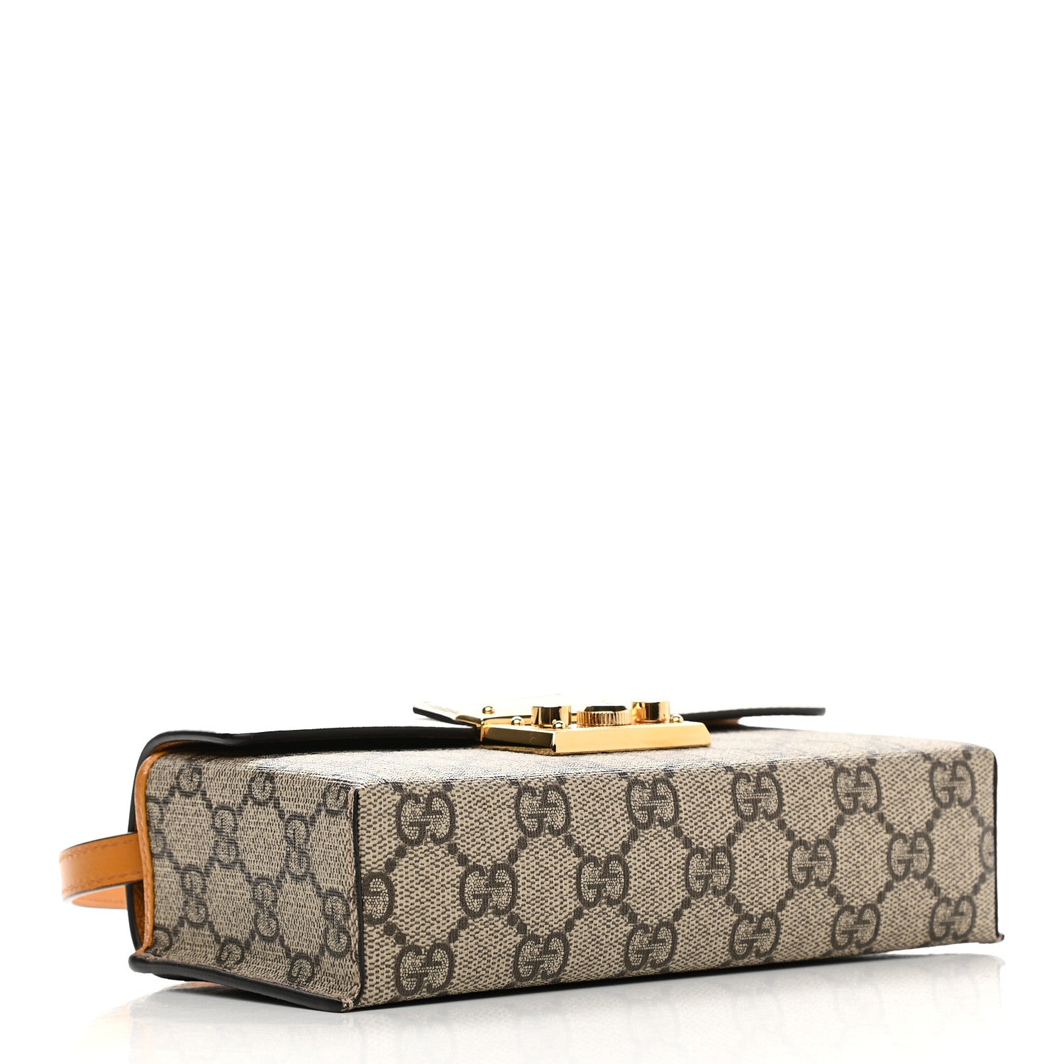 Gucci GG Supreme Monogram New Sakai Calfskin Mini Padlock Top Handle Shoulder Bag Beige Ebony Mystic White Sun Oil 4 of 9