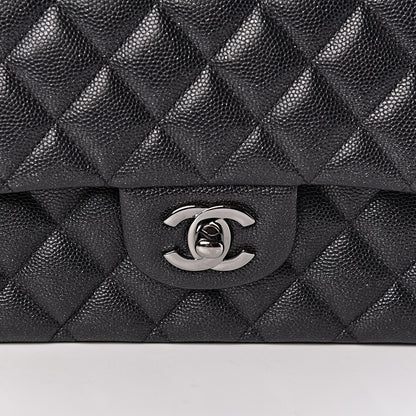 Chanel Iridescent Caviar Quilted Medium Double Flap Black 8 of 13