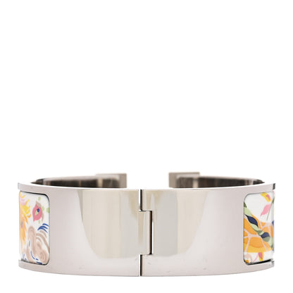 Hermes Enamel Printed Wide Clic Clac H Emile Et Une Nuit Bracelet PM White 2 of 4