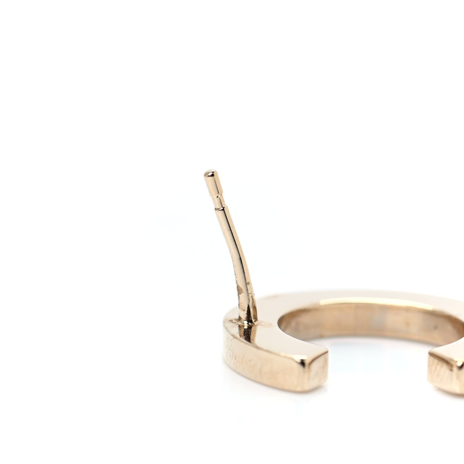 Chanel Metal Cha-Nel Logo Drop Earrings Gold 4 of 5