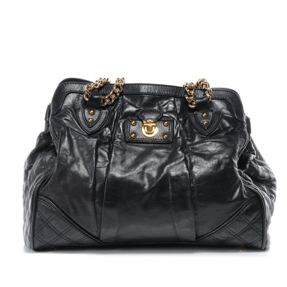 Marc Jacobs Leather Mix Quilted East West Virna Black 1 of 7