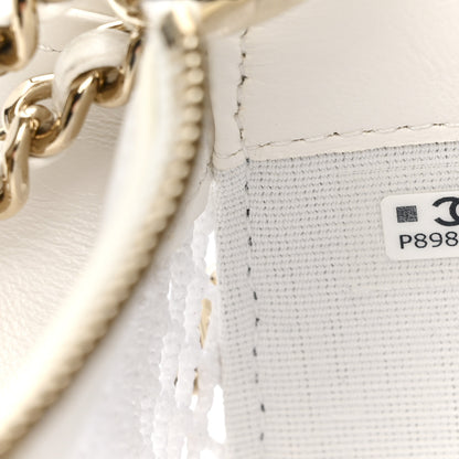 Chanel Mesh Shiny Lambskin Chain Hobo White 8 of 14