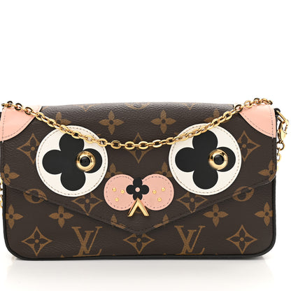 Louis Vuitton Monogram Valentine Dog Pochette Felicie Chain Wallet 9 of 13