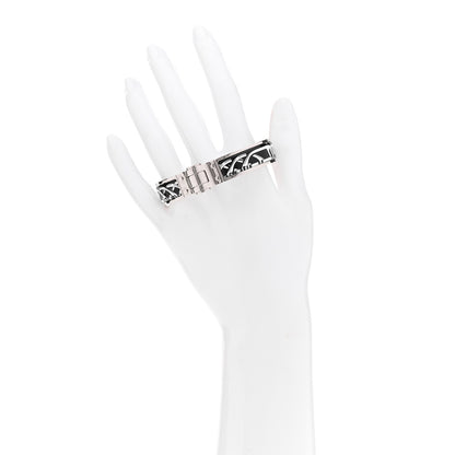 Hermes Enamel Printed Narrow Balades Equestres Positif Negatif Hinged Bracelet S Black 2 of 6