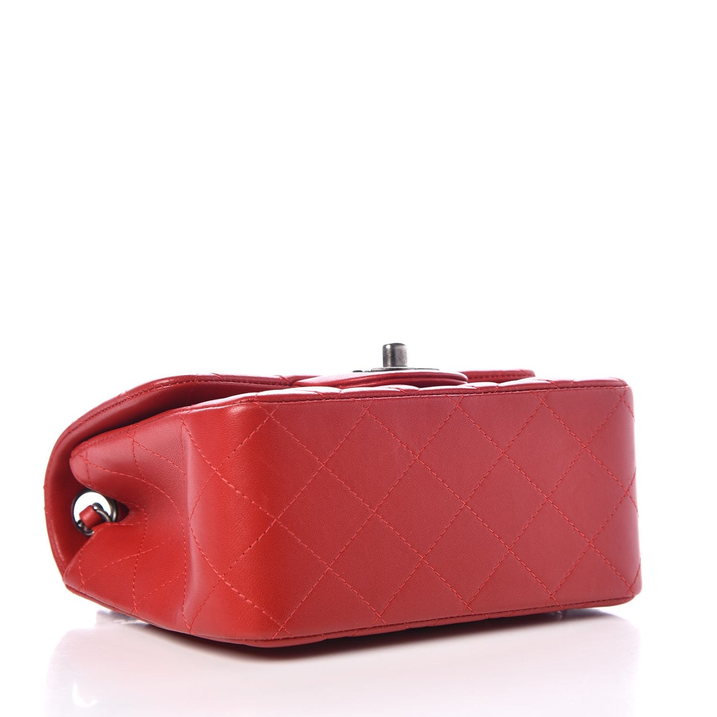 Lambskin Quilted Mini Square Flap Red