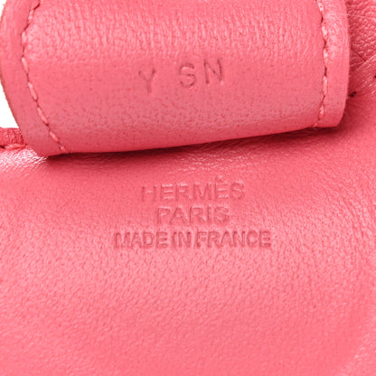 Hermes Milo Lambskin Grigri Rodeo Horse Bag Charm MM Rose Azalee 3 of 4