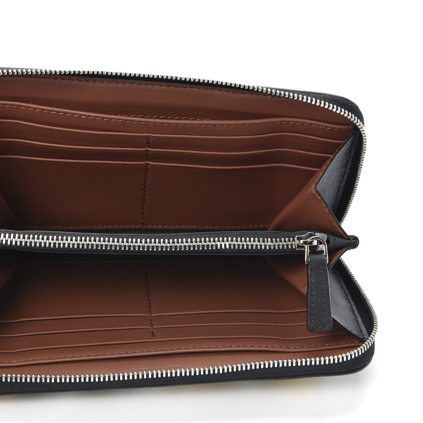 Trench Calfskin Splash Print Zip Around Wallet Black