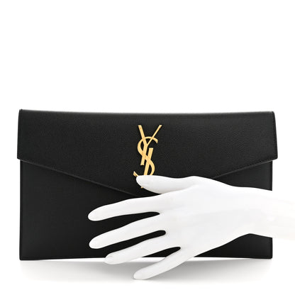 Saint Laurent Grain De Poudre Uptown Pouch Black 2 of 7