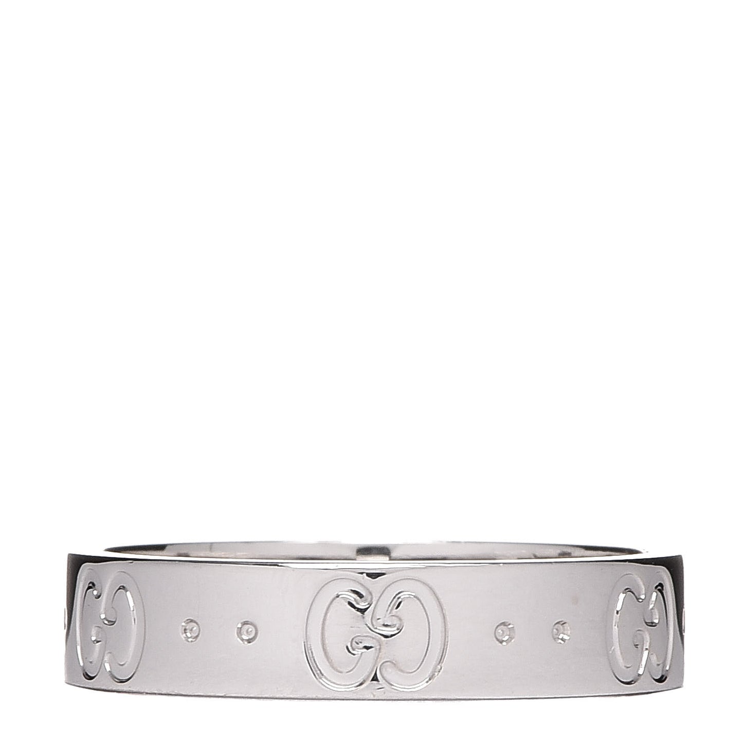 18K White Gold 4mm Icon Thin Band Ring 51 5.75