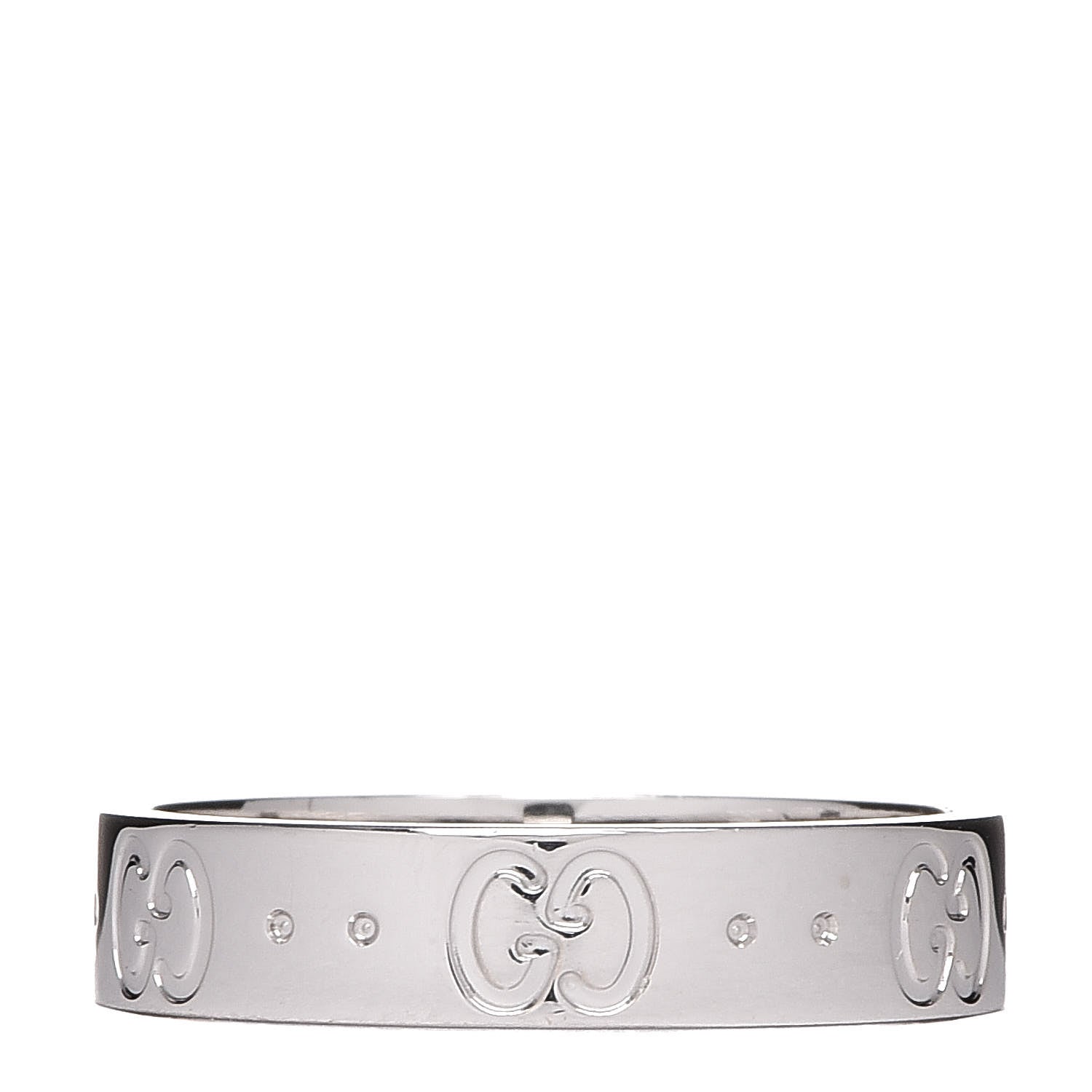 Gucci 18K White Gold 4mm Icon Thin Band Ring 51 5.75 3 of 6