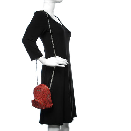 Miu Miu Nappa Matelasse Lux Mini Backpack Rosso 2 of 11