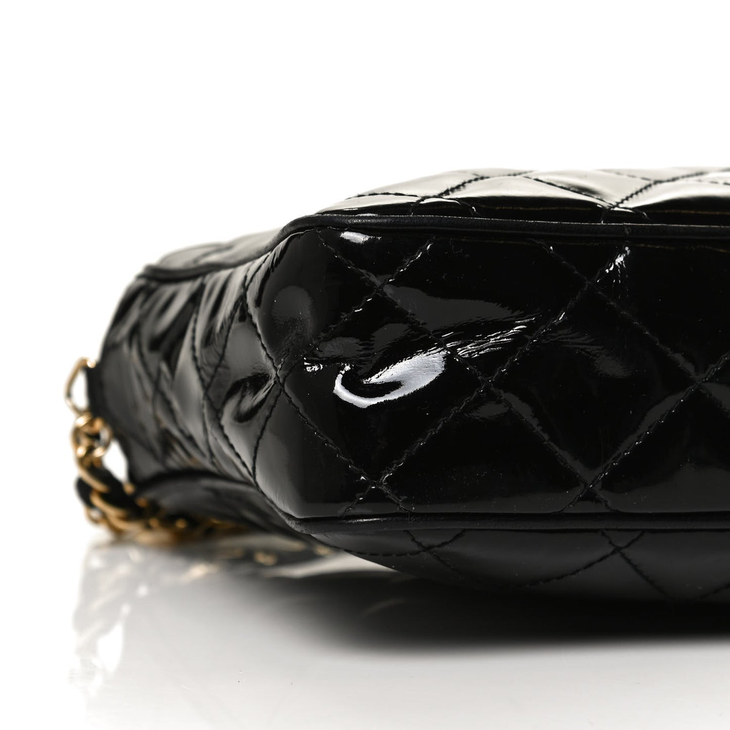 Patent Quilted Tassel Camera Case Black
