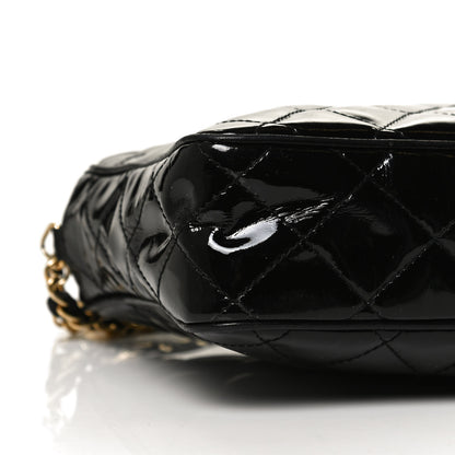 Chanel Patent Quilted Tassel Camera Case Black 9 of 11