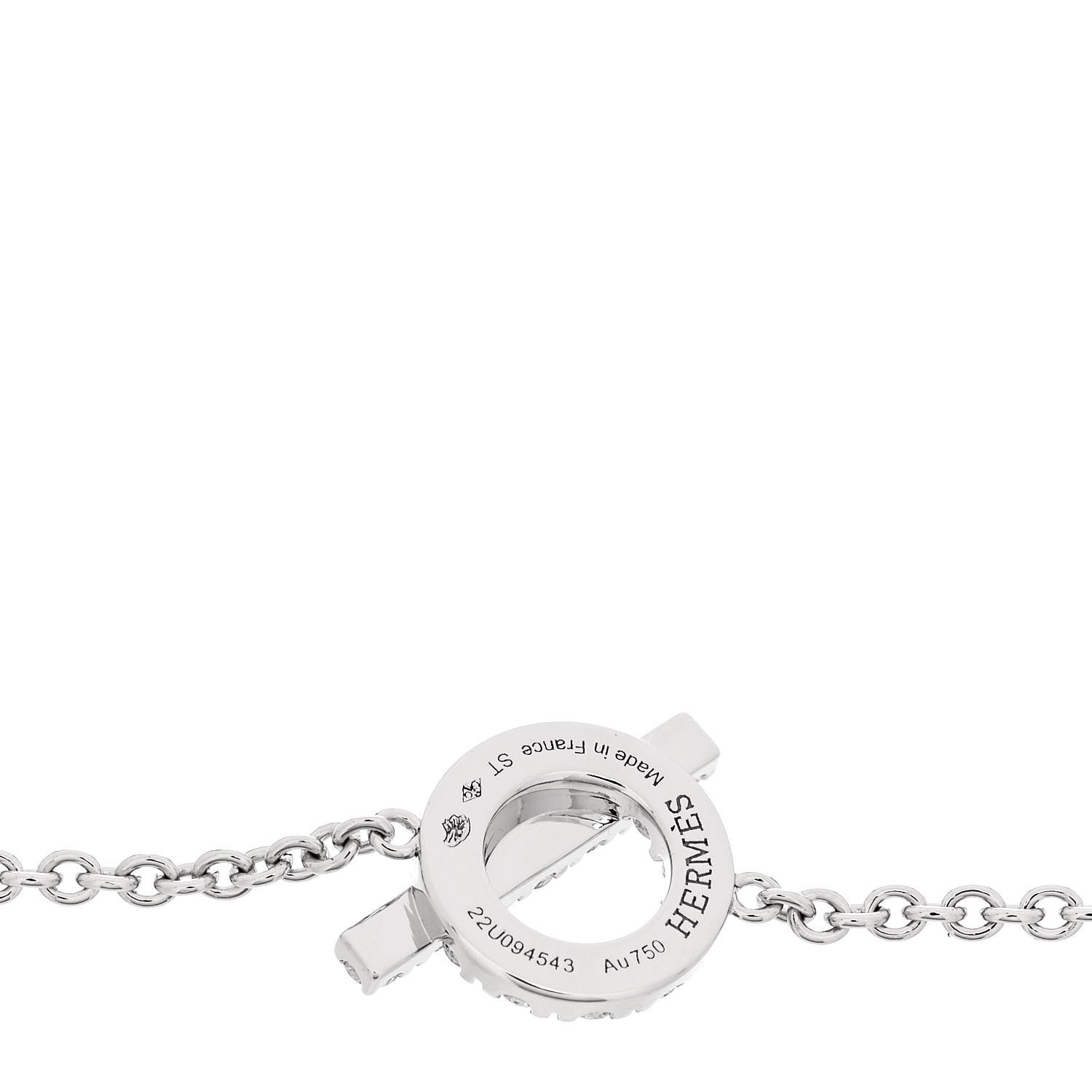 Hermes 18K White Gold Diamond Finesse Bracelet ST 3 of 4