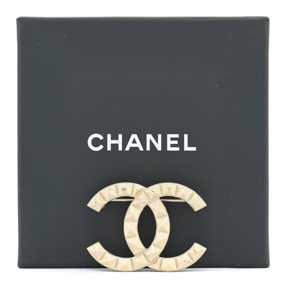 Chanel Studded CC Pin Brooch Gold 5 of 5