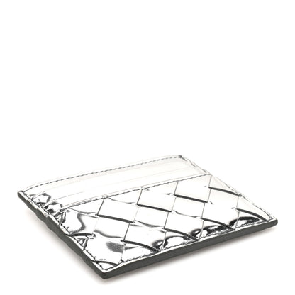 Bottega Veneta Mirror Laminated Nappa Intrecciato Card Holder Silver 4 of 8