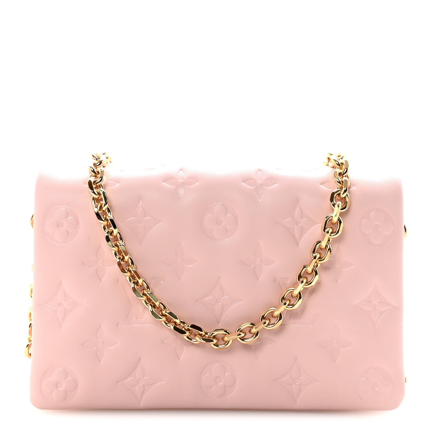 Lambskin Embossed Monogram Pochette Coussin Rose