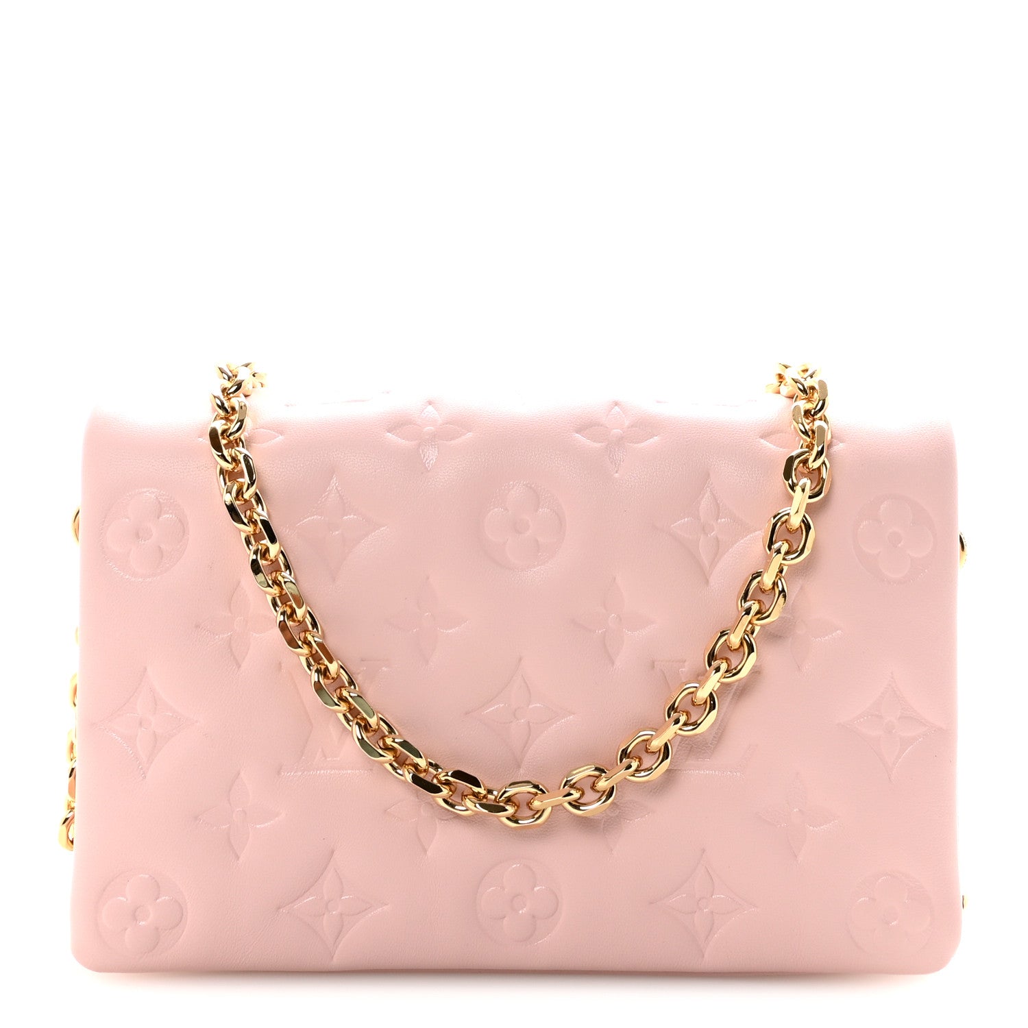 Louis Vuitton Lambskin Embossed Monogram Pochette Coussin Rose 1 of 10