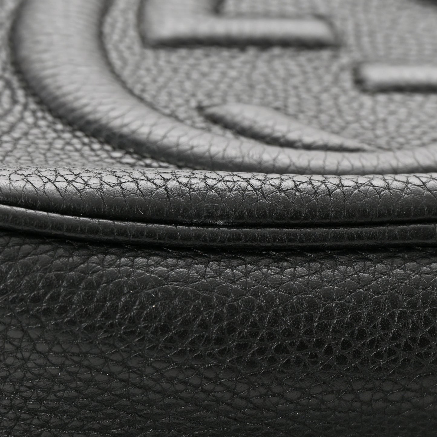 Pebbled Calfskin Small Soho Disco Bag Black